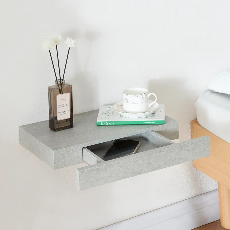 Estantería de pared Hyvinkää con cajón [en.casa]