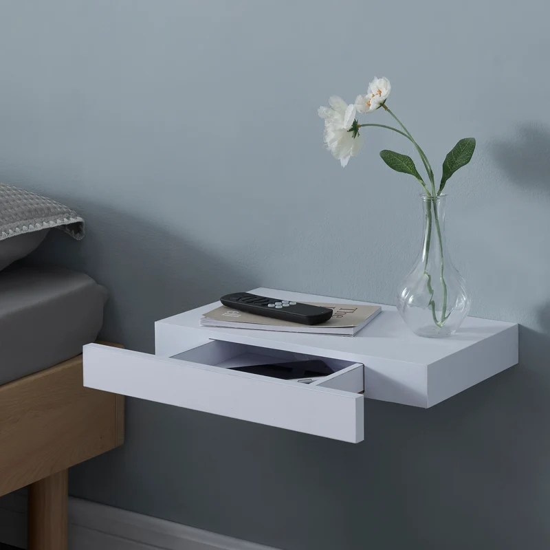 Estantería de pared Hyvinkää con cajón [en.casa]