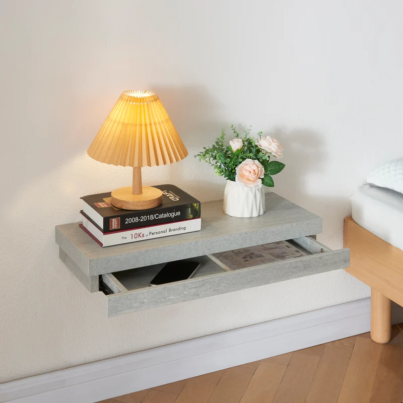 Estantería de pared Karkkila con cajón [en.casa]