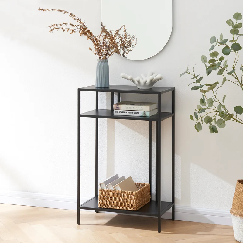 Mesa consola Kumlinge con 2 estantes metal - [en.casa]