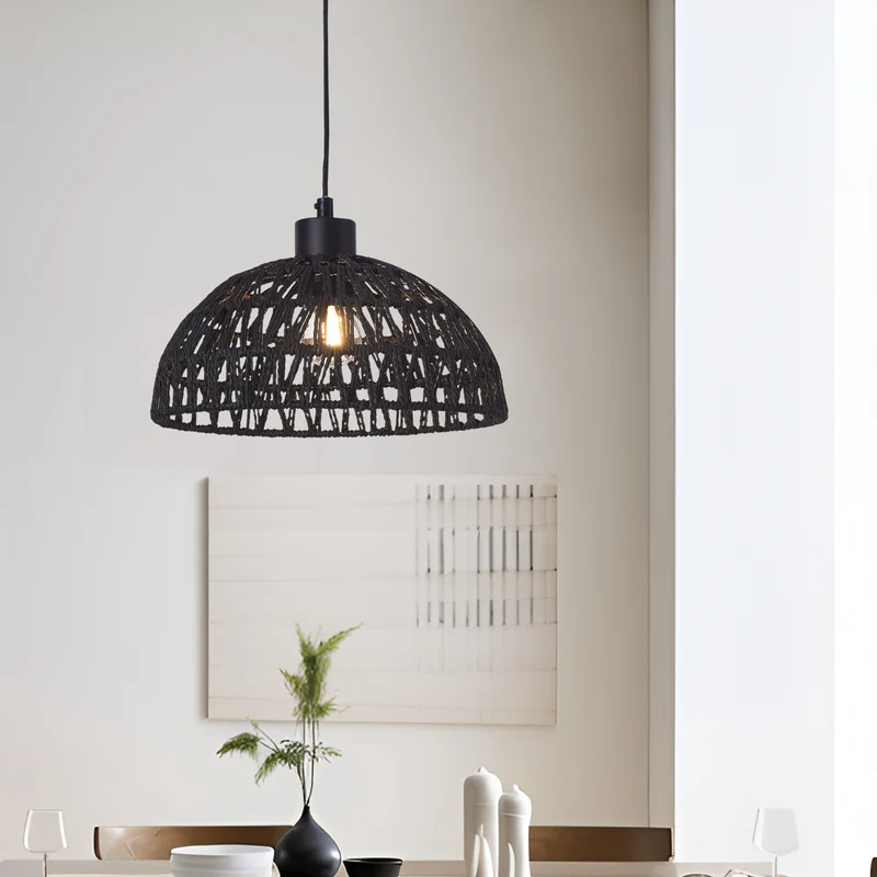Lámpara colgante Alton Metal+Ratán [lux.pro]