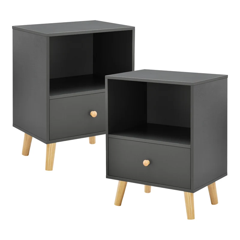 Set de 2 mesas auxiliares Sundsvall con cajón - [en.casa]