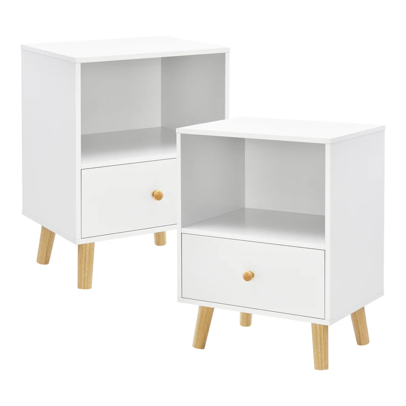 Set de 2 mesas auxiliares Sundsvall con cajón - [en.casa]