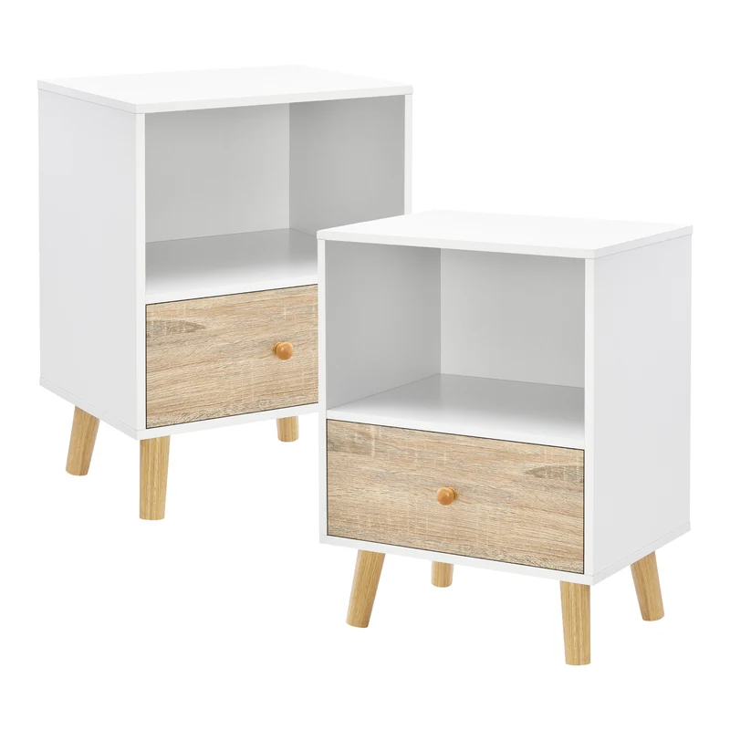Set de 2 mesas auxiliares Sundsvall con cajón - [en.casa]