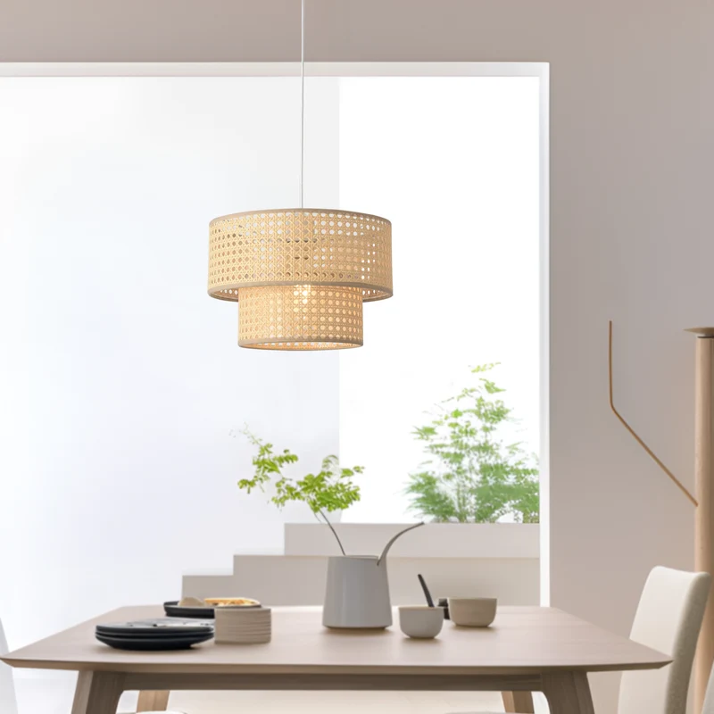 Lámpara colgante Ascot aspecto ratán [lux.pro]