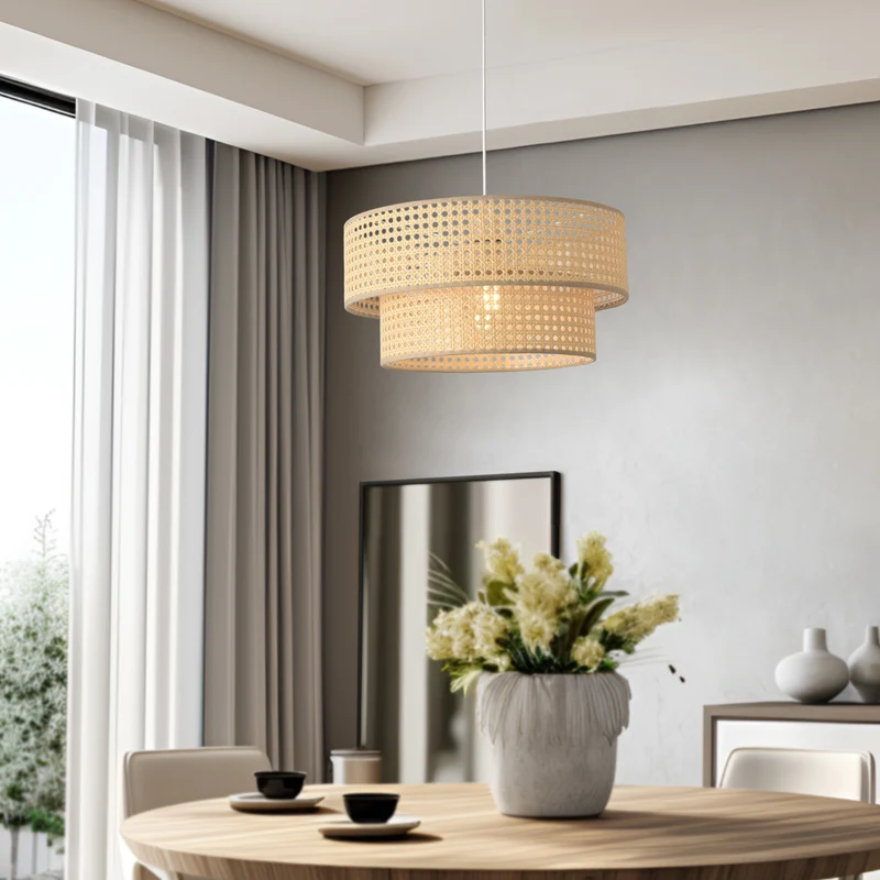 Lámpara colgante Ascot aspecto ratán [lux.pro]