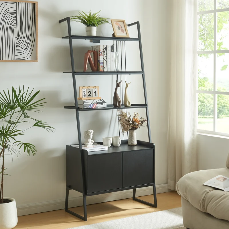 Estantería de tubos Storfjord Negro [en.casa]