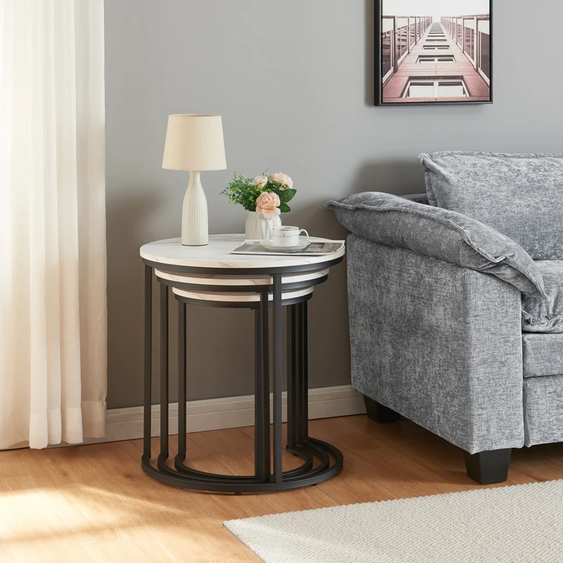 Mesa de comedor Ulricehamn de 3 piezas [en.casa]