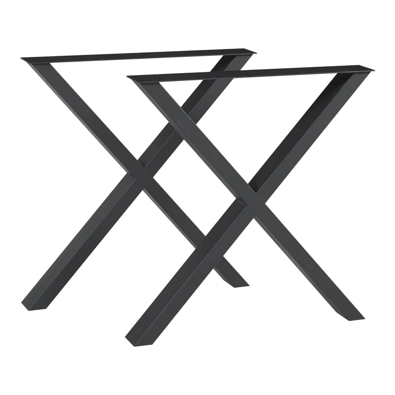 Juego de 2 estructuras de mesa Maribo negro [en.casa]