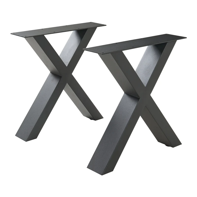 Juego de 2 estructuras de mesa Maribo negro [en.casa]