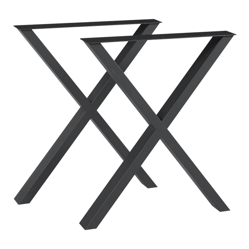 Juego de 2 estructuras de mesa Greith negro [en.casa]
