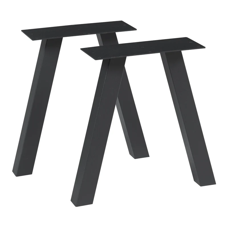 Conjunto de 2 estructuras de mesa Heustreu negro [en.casa]