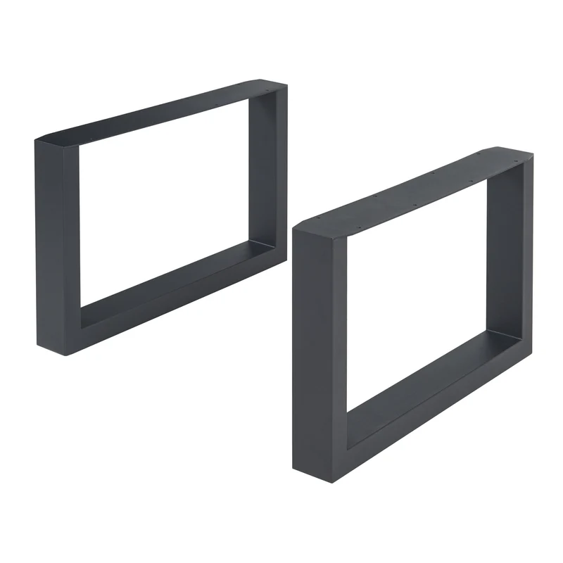 Juego de 2 estructuras de mesa Makers acero negro [en.casa]