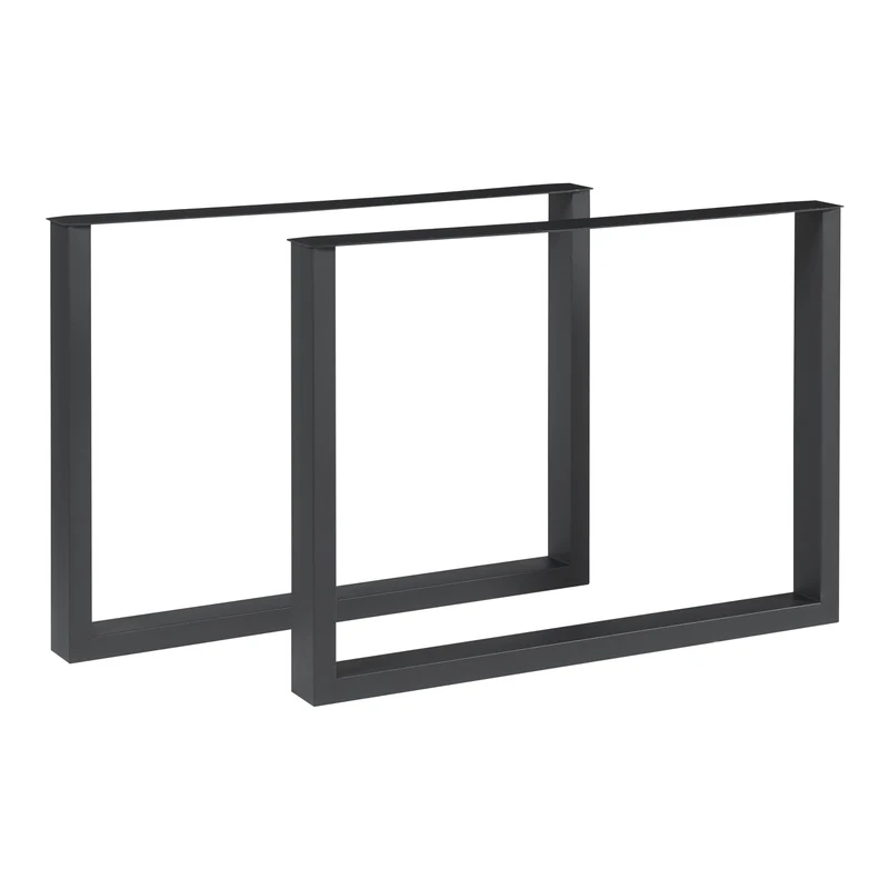 Juego de 2 estructuras de mesa Makers acero negro [en.casa]