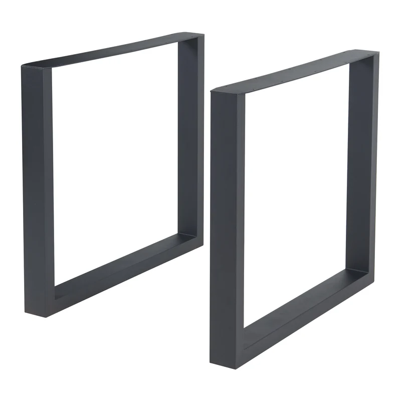 Juego de 2 estructuras de mesa Makers acero negro [en.casa]