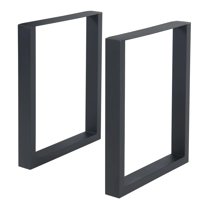 Juego de 2 estructuras de mesa Makers acero negro [en.casa]