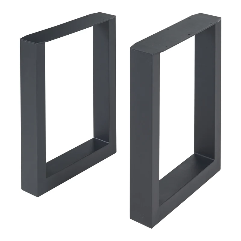 Juego de 2 estructuras de mesa Makers acero negro [en.casa]