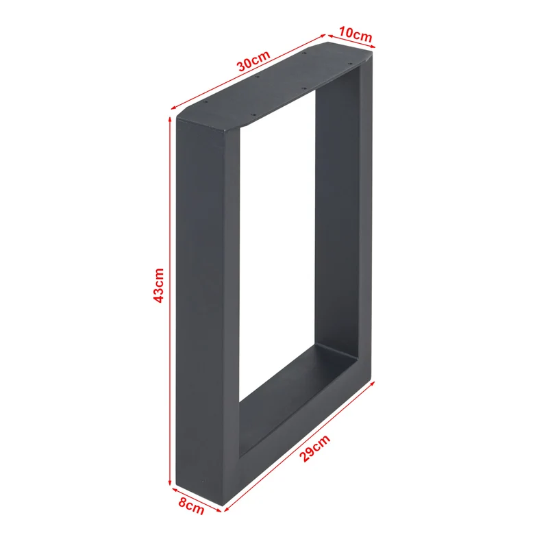 Juego de 2 estructuras de mesa Makers acero negro [en.casa]