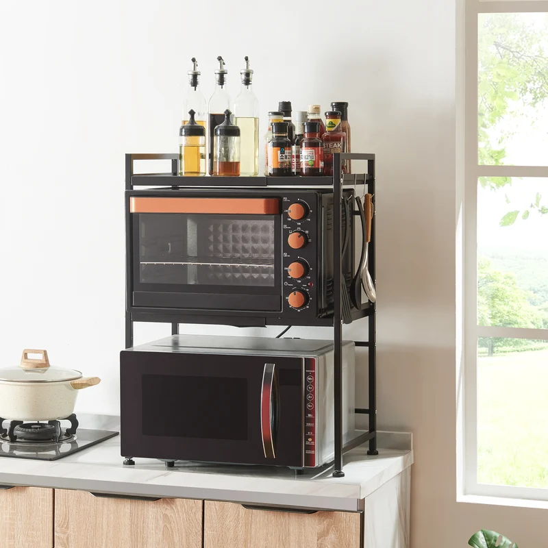 Estante de cocina Sorsele ajustable negro [en.casa]