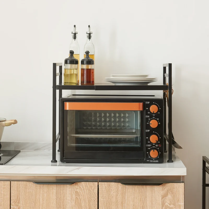 Estante de cocina Sorsele ajustable negro [en.casa]