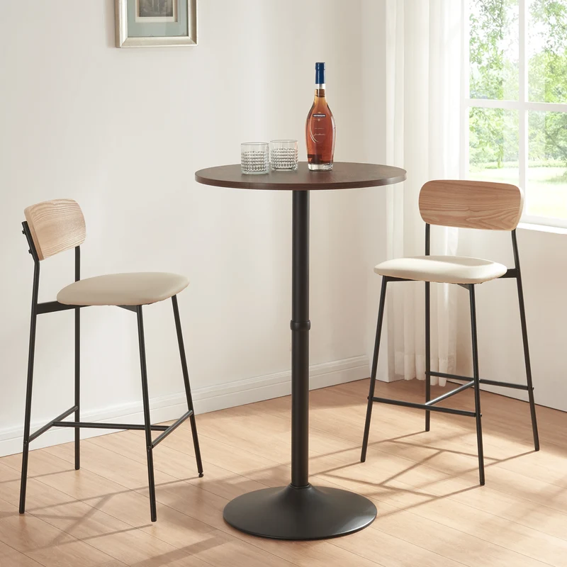 Mesa de bar Vantaa con tablero redondo 100x60cm - [en.casa]