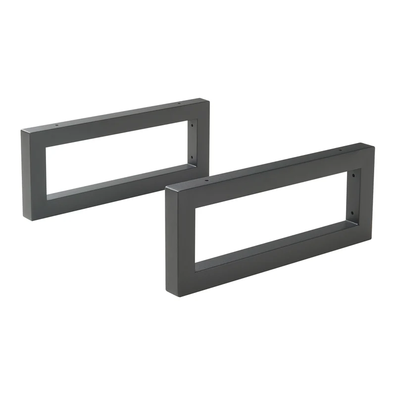 Consola de pared juego de 2 Hawangen acero negro [en.casa]