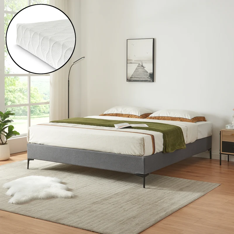 Cama doble Lilla con colchón [en.casa]