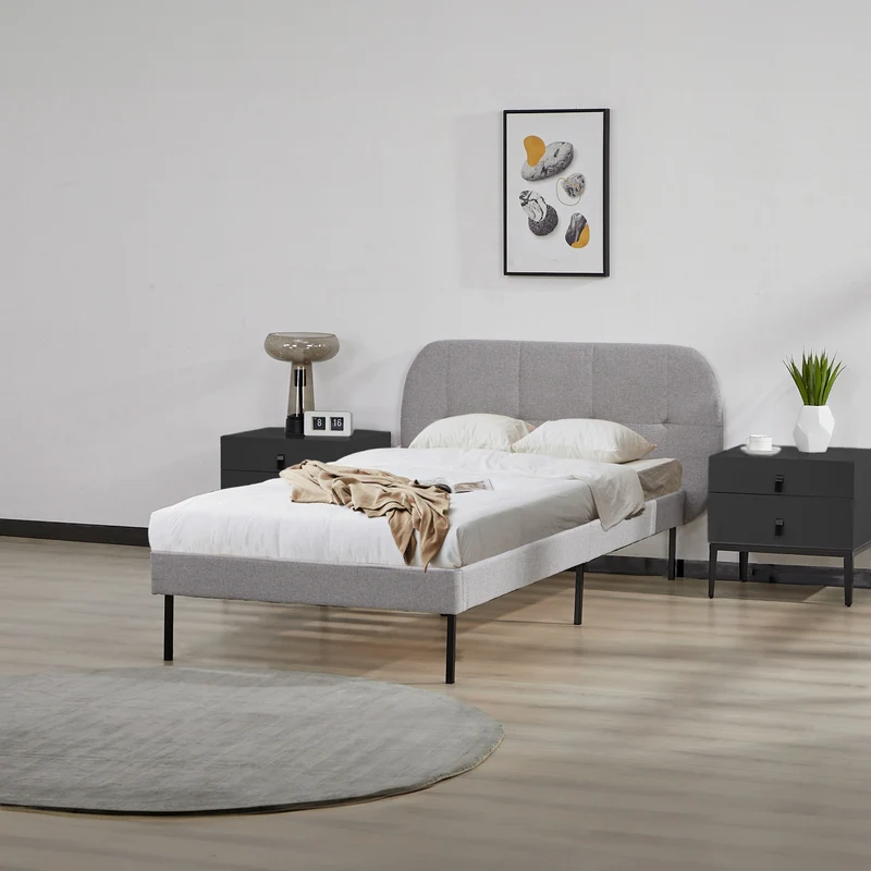 Cama tapizada Porvoo [en.casa]