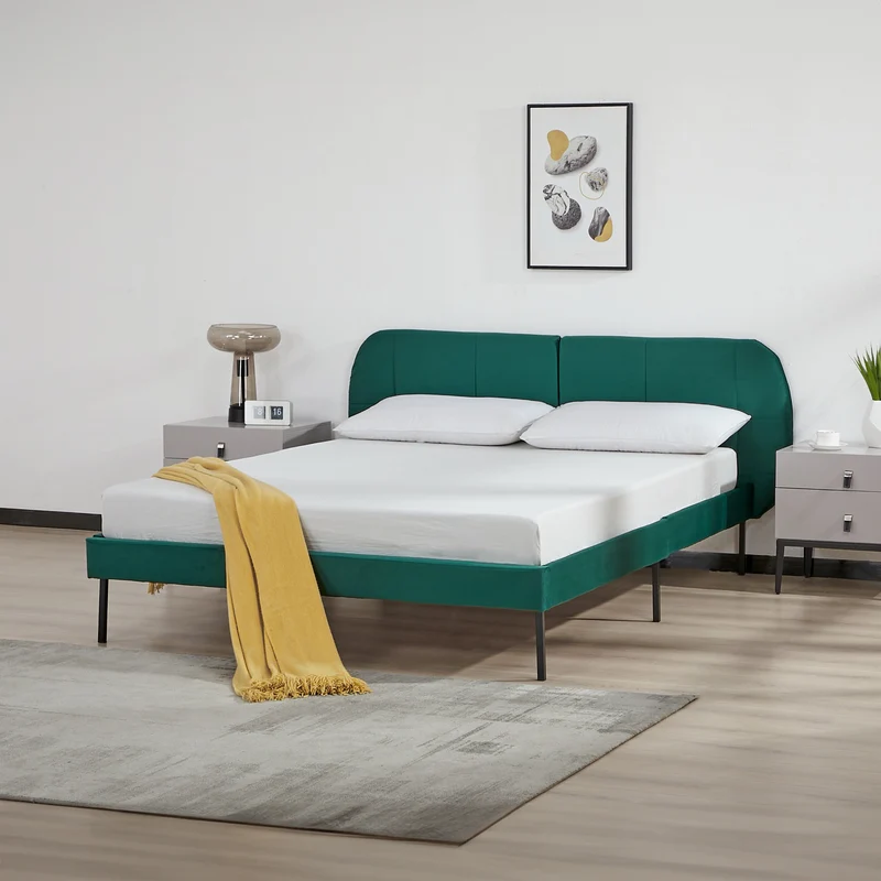 Cama tapizada Porvoo [en.casa]