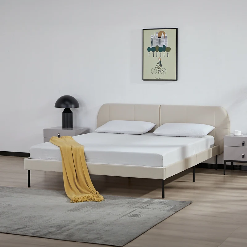 Cama tapizada Porvoo [en.casa]