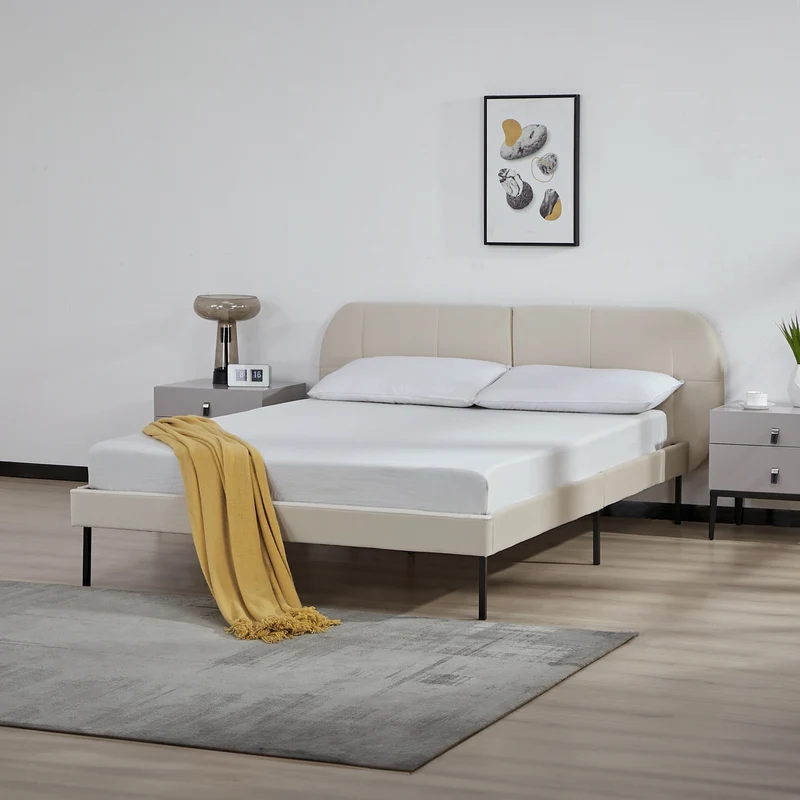 Cama tapizada Porvoo [en.casa]