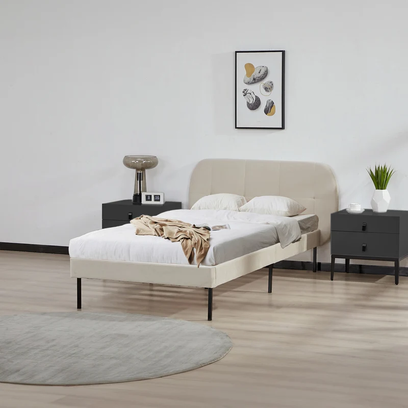 Cama tapizada Porvoo [en.casa]