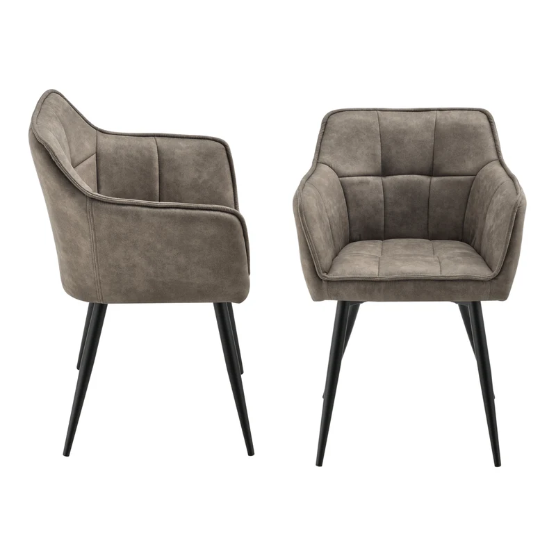 Set de sillas de comedor Birmingham con reposabrazos 81x57x53 cm - [en.casa]