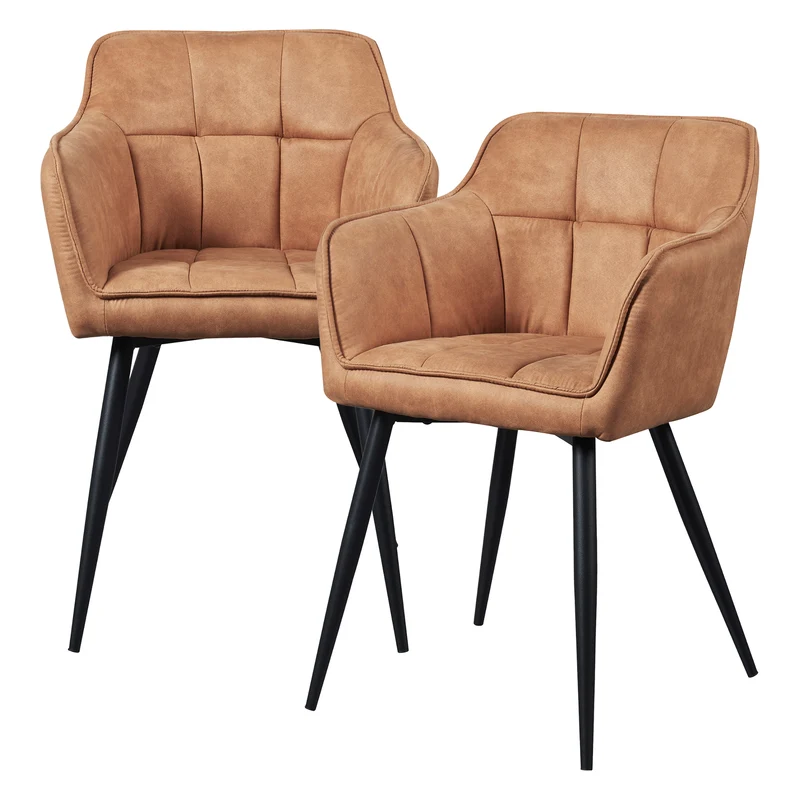 Set de sillas de comedor Birmingham con reposabrazos 81x57x53 cm - [en.casa]