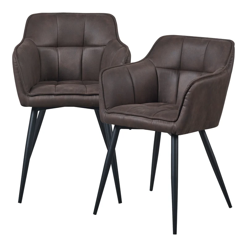 Set de sillas de comedor Birmingham con reposabrazos 81x57x53 cm - [en.casa]