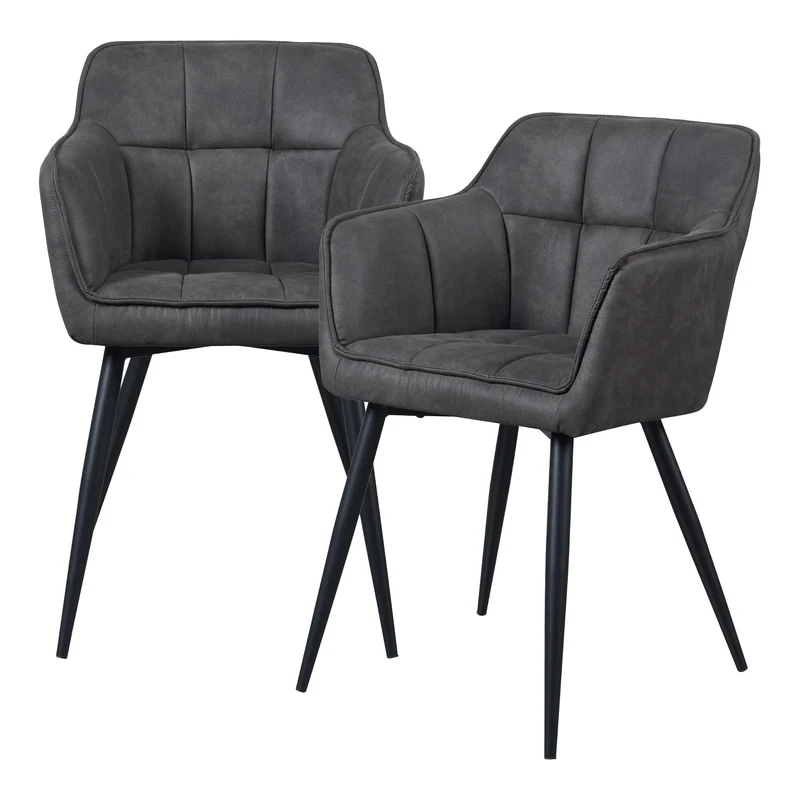 Set de sillas de comedor Birmingham con reposabrazos 81x57x53 cm - [en.casa]