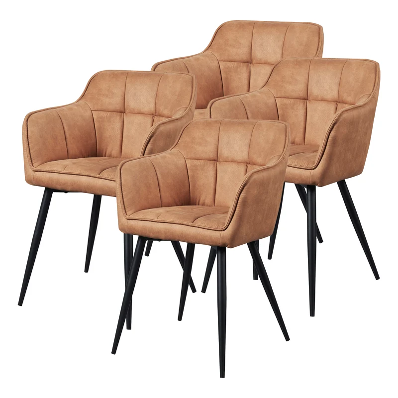 Set de sillas de comedor Birmingham con reposabrazos 81x57x53 cm - [en.casa]