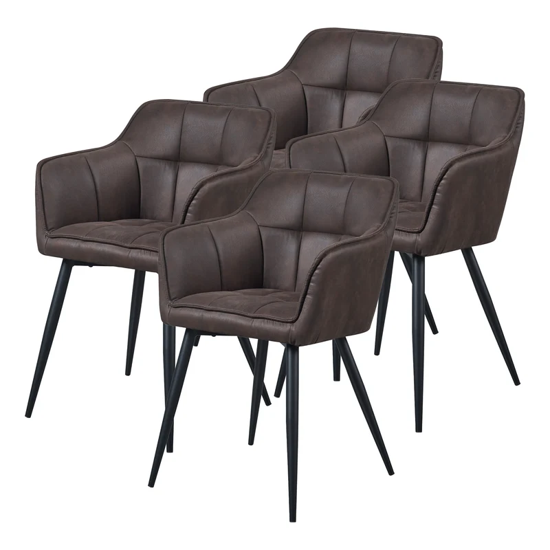 Set de sillas de comedor Birmingham con reposabrazos 81x57x53 cm - [en.casa]