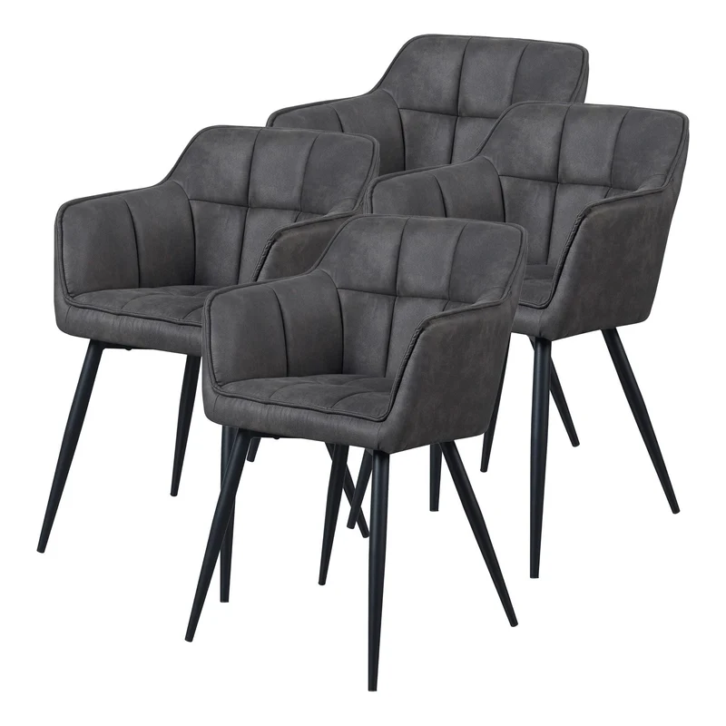 Set de sillas de comedor Birmingham con reposabrazos 81x57x53 cm - [en.casa]