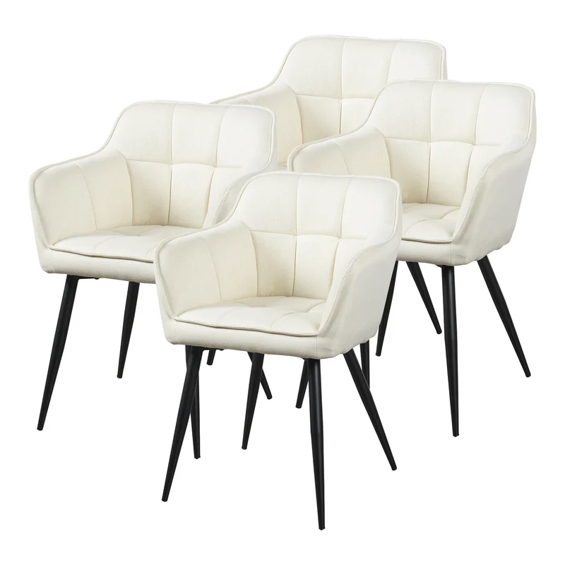 Set de sillas de comedor Birmingham con reposabrazos 81x57x53 cm - [en.casa]