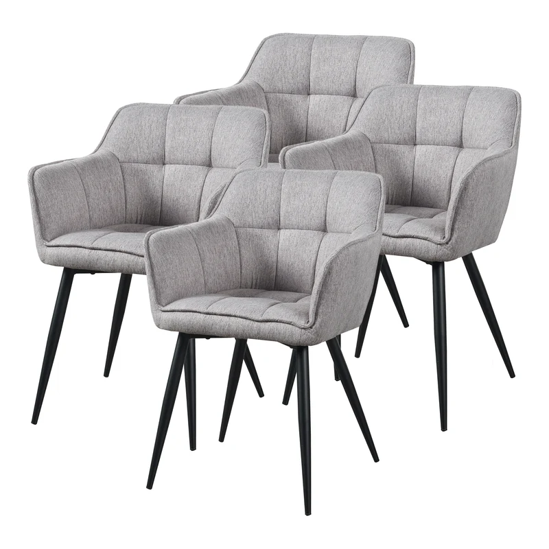 Set de sillas de comedor Birmingham con reposabrazos 81x57x53 cm - [en.casa]