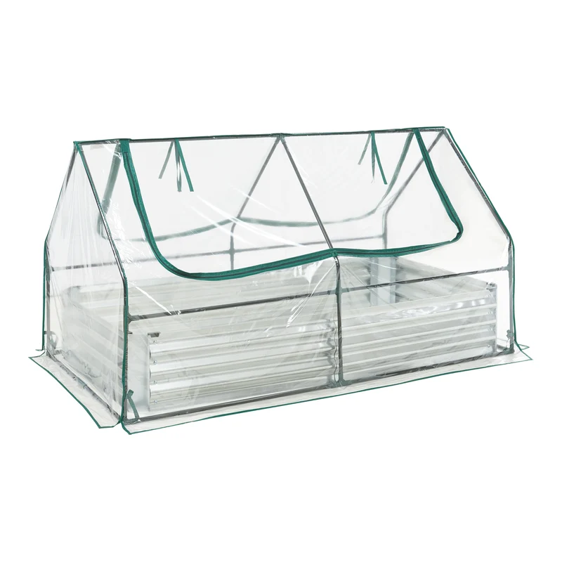 Huerto elevado con invernadero Balsorano 186x96x98 cm [en.casa]