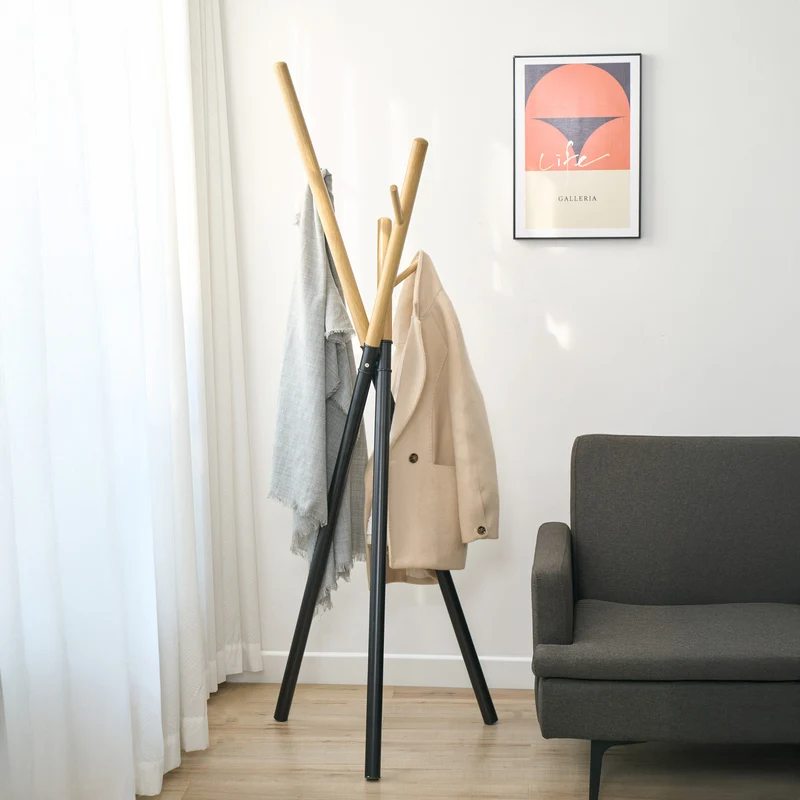 Perchero Laerdal 172x49x49 cm acero [en.casa]