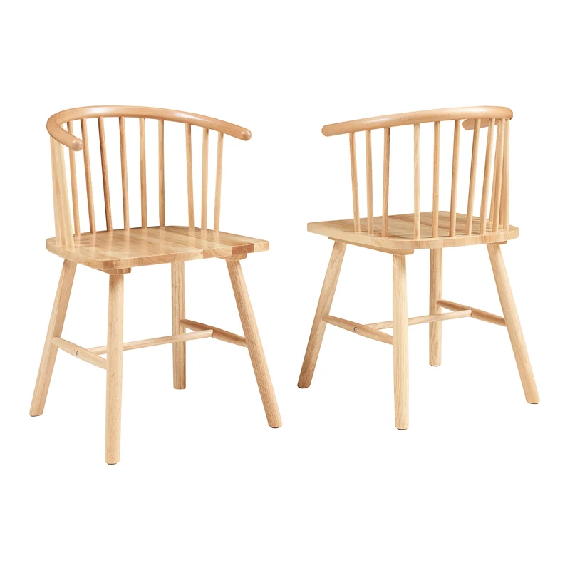 Silla de comedor Stami juego de 2 madera [en.casa]