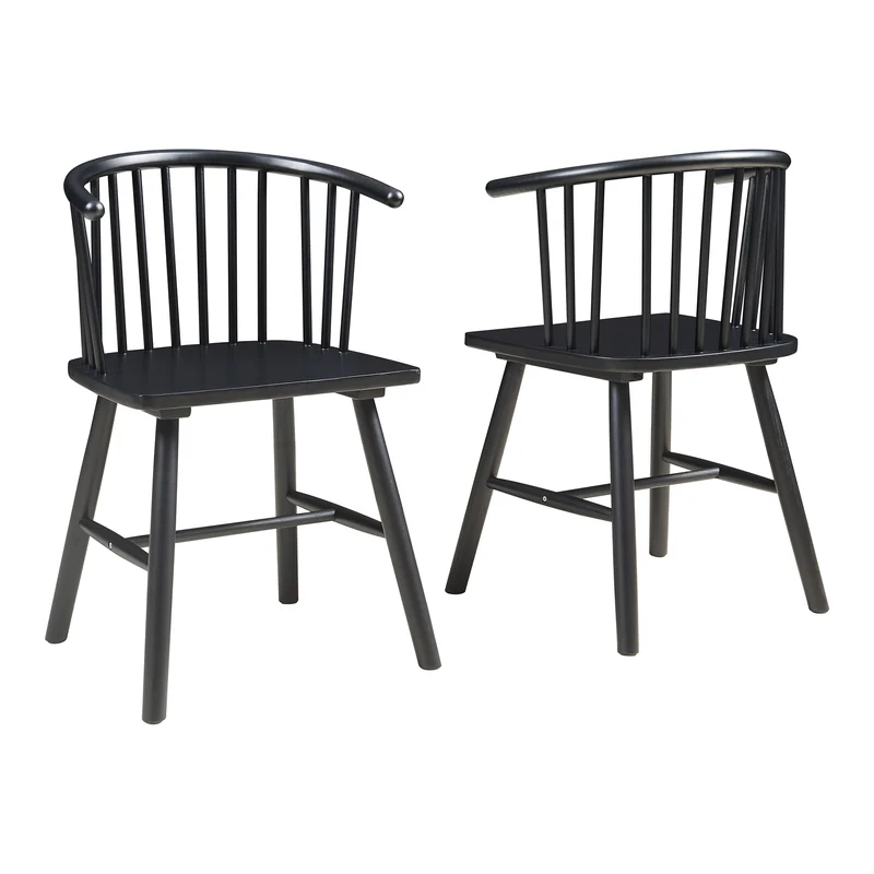 Silla de comedor Stami juego de 2 madera [en.casa]