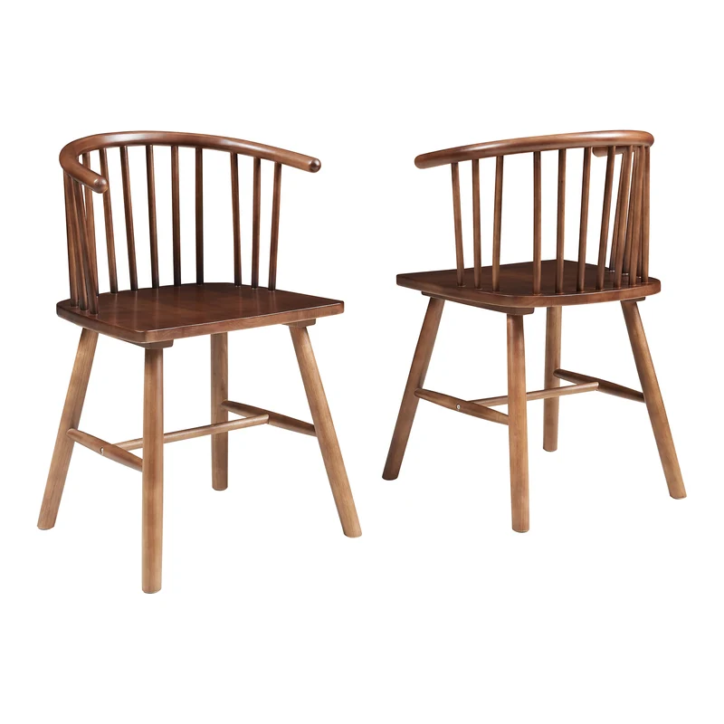 Silla de comedor Stami juego de 2 madera [en.casa]
