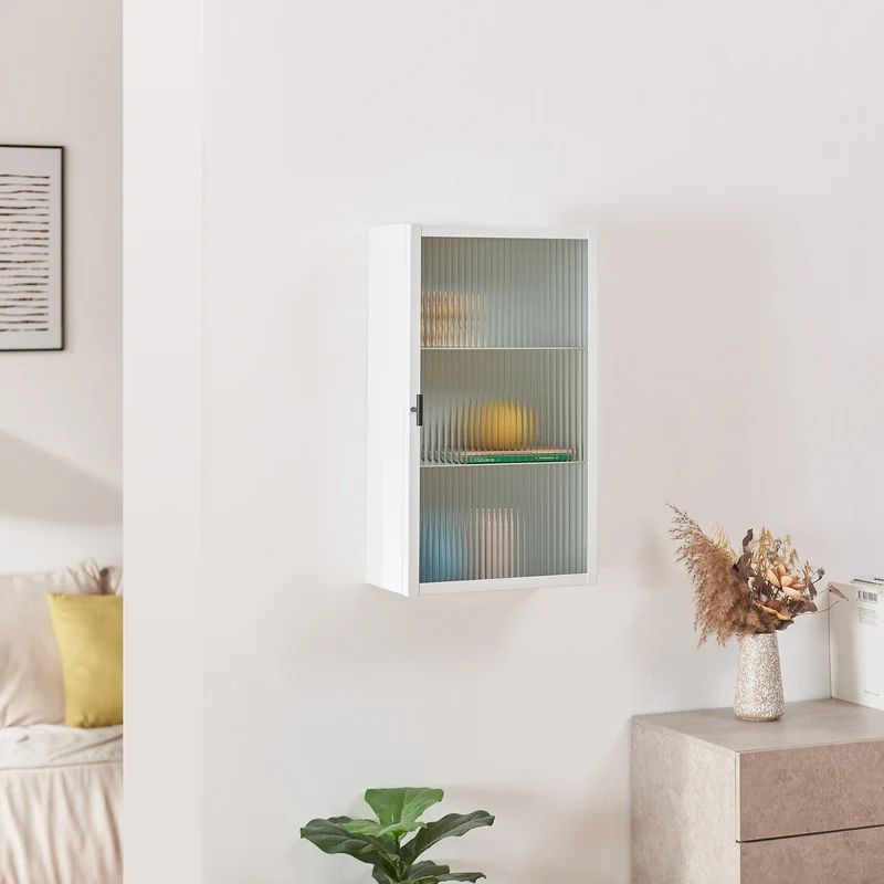 Armario de pared Zundert puerta de vidrio 60x35x15 cm - [en.casa]