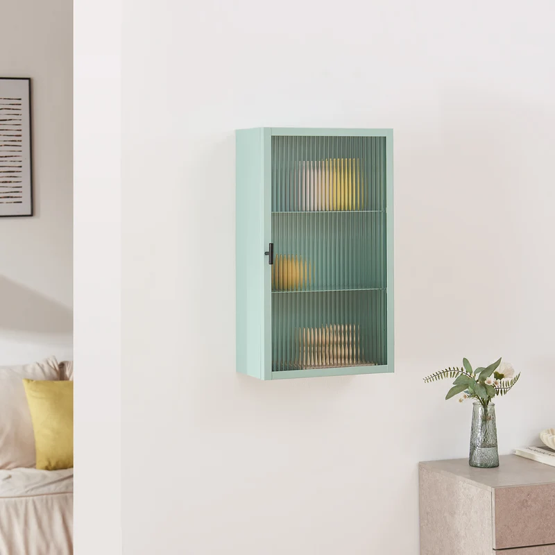 Armario de pared Zundert puerta de vidrio 60x35x15 cm - [en.casa]