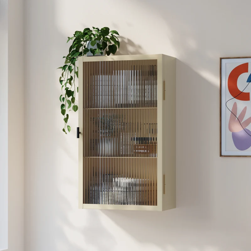 Armario de pared Zundert puerta de vidrio 60x35x15 cm - [en.casa]