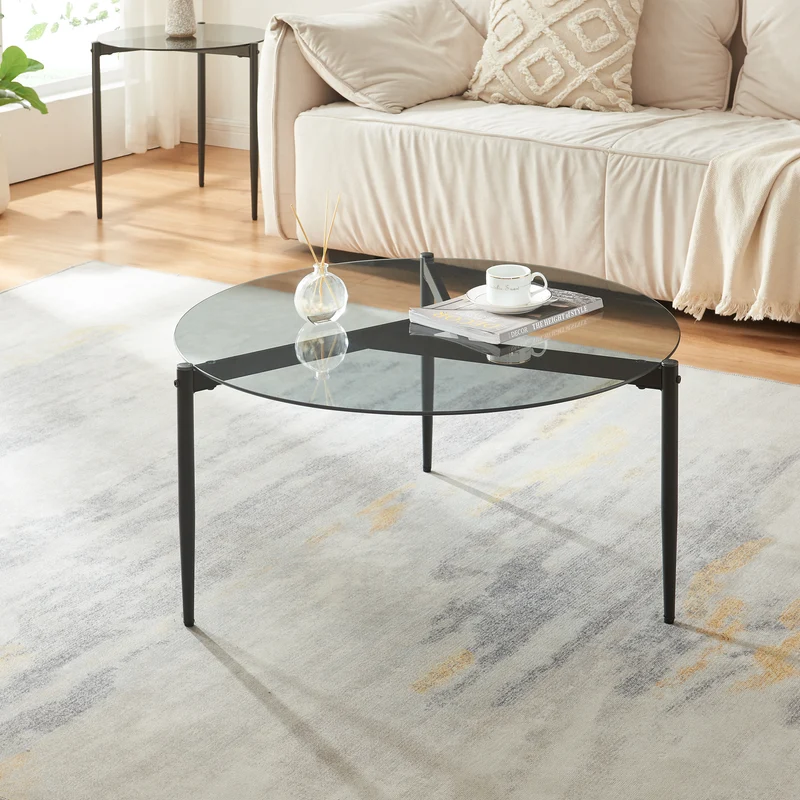 Mesa de centro Ulökantaa Ø80x40 cm [en.casa]